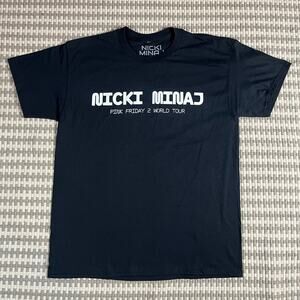 Nicki Minaj Pink Friday 2‎ World Tour Local Crew Black T Shirt Mens Sz L New
